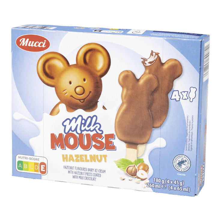 MUCCI® Milkmouse-ijssticks, 4 st.