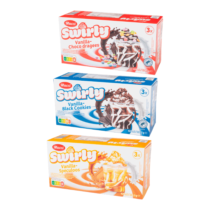 MUCCI® Swirly ice cream cups, 3 st.