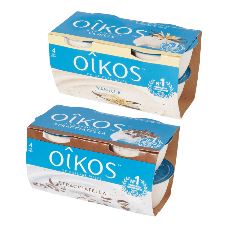 Oikos-yoghurt vanille of stracciatella
