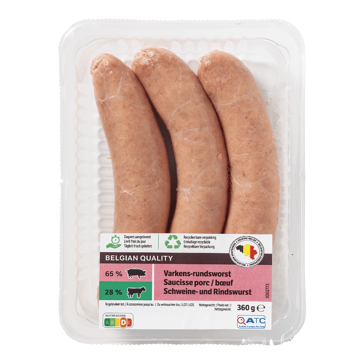 Varkens- en rundsworst, 3 st. kopen bij ALDI België