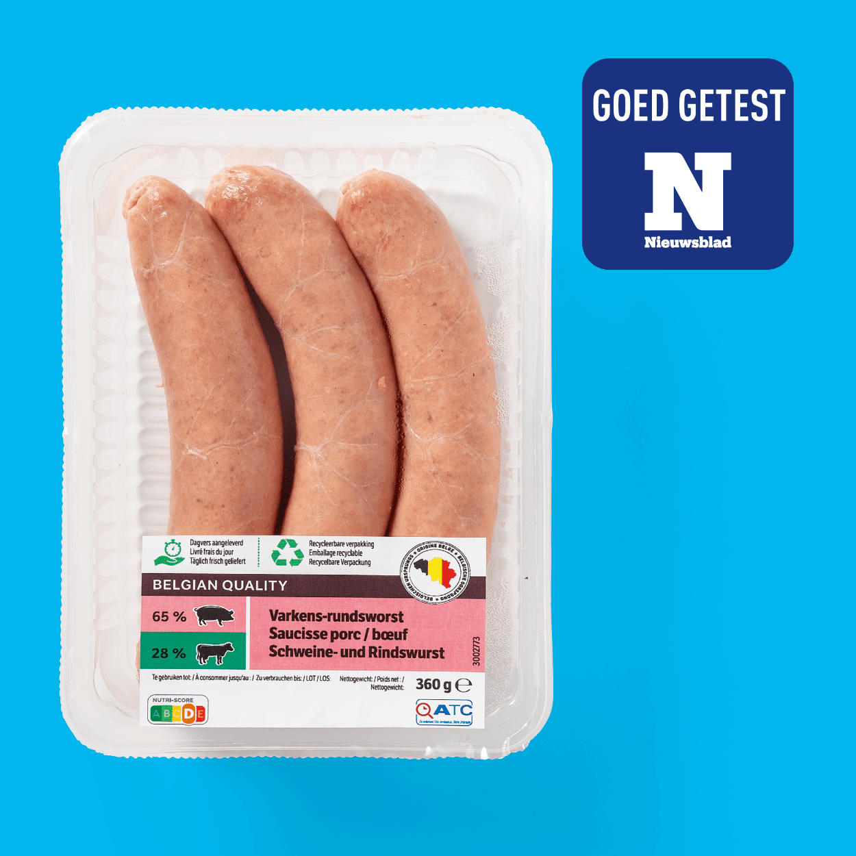 Varkens- en rundsworst, 3 st. kopen bij ALDI België