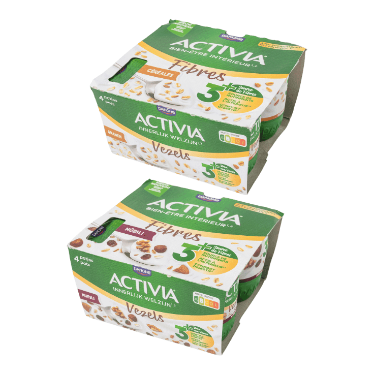 ACTIVIA® Yoghurt met vezels, 4 st.