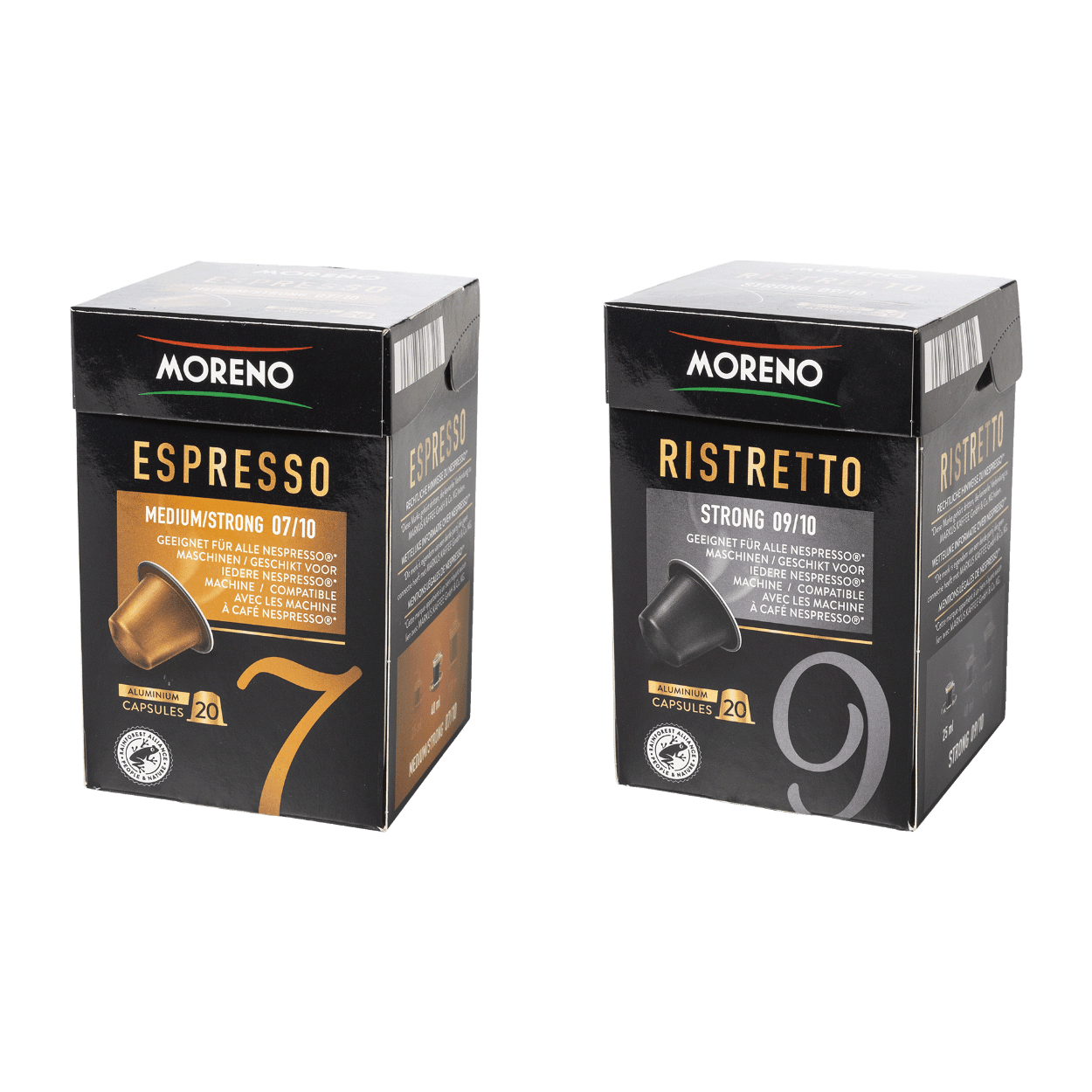natuurlijk sigaar toevoegen MORENO® Koffiecapsules Espresso/Ristretto kopen bij ALDI België