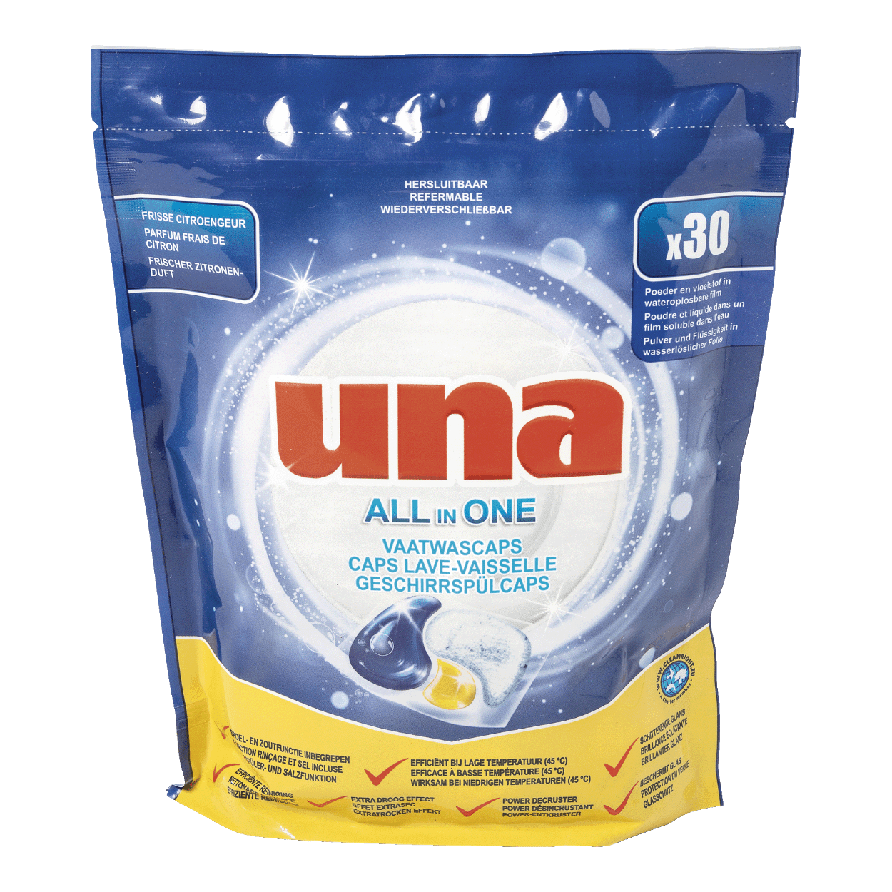 Tablettes toutenun pour lavevaisselle, 30 pcs UNA® bon marché chez ALDI