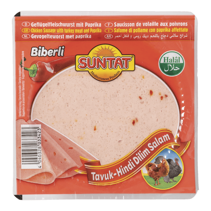 SUNTAT® Gevogelteworst in sneetjes met paprika