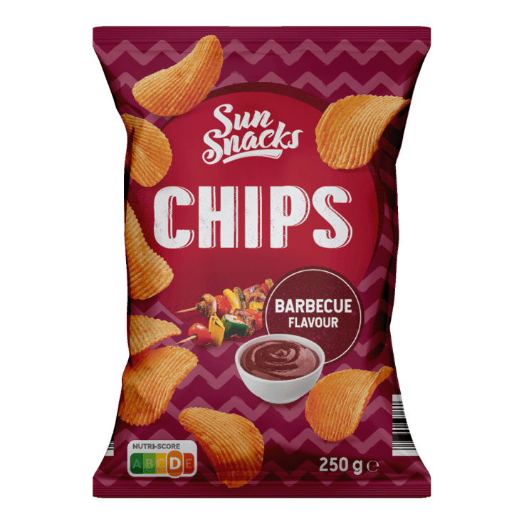 SUNSNACKS® BBQ-ribbelchips