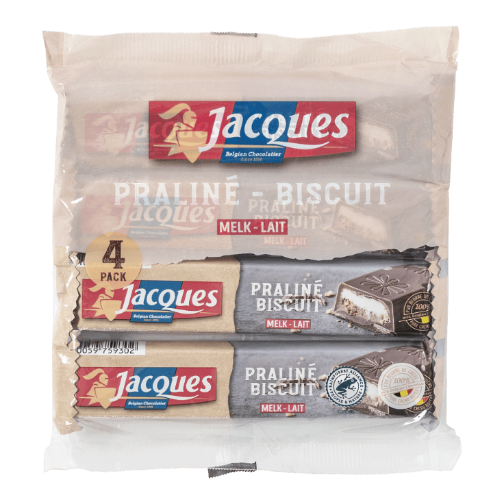 JACQUES® Chocoladereep praliné-biscuit 