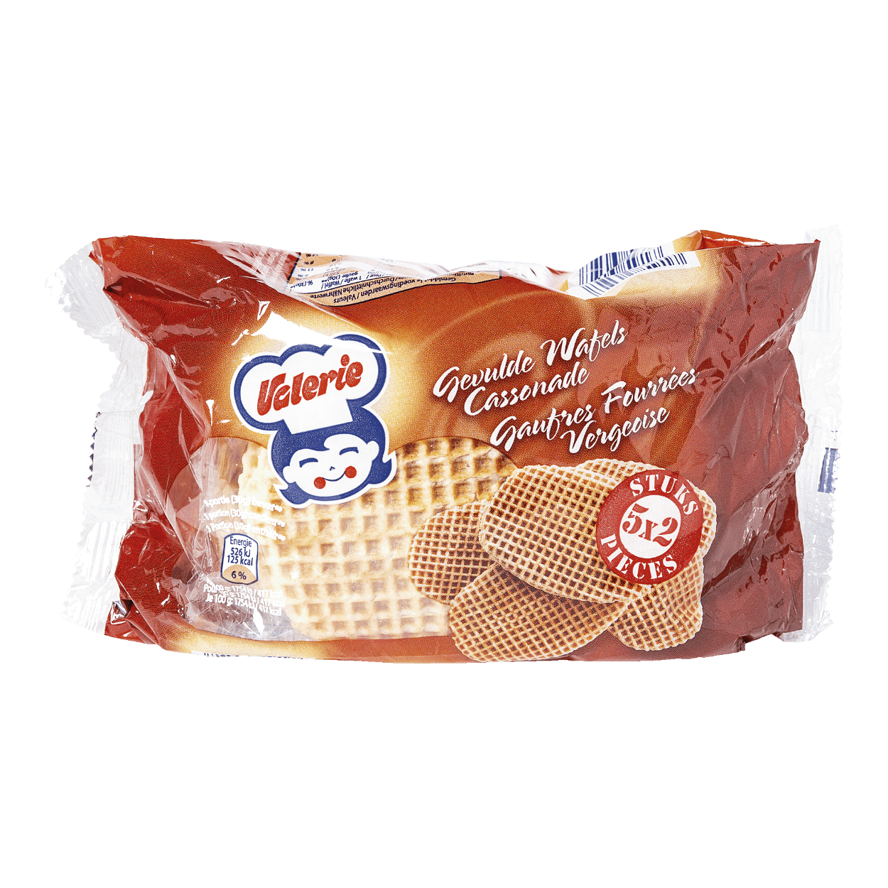 Valerie Gevulde cassonade wafels 300gr