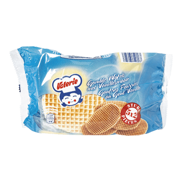 Valerie Gevulde vanille wafels 300gr