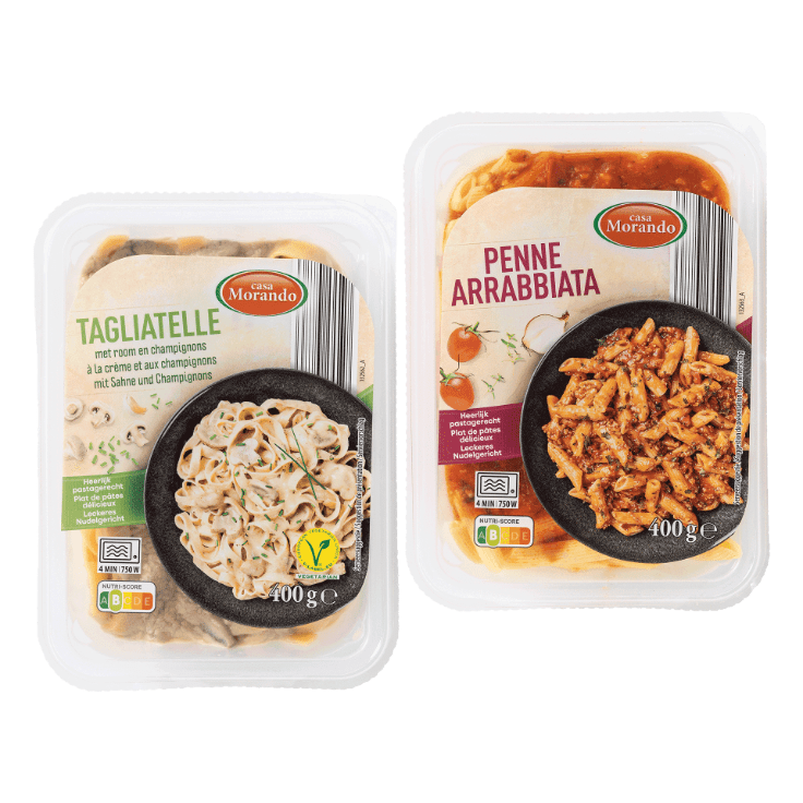 CASA MORANDO® Tagliatelle champignons of penne arrabbiata