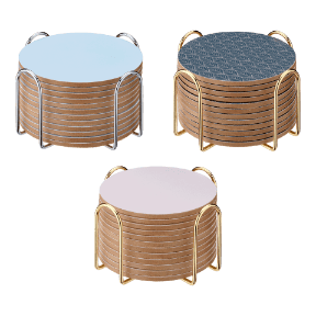 Glasonderzetters met houder 13 st.