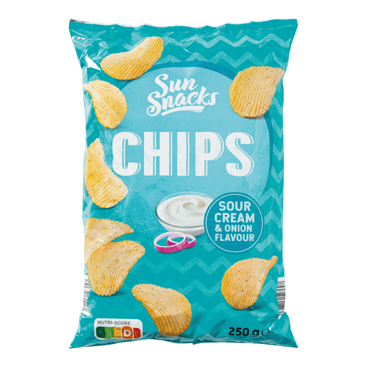 SUNSNACKS® Ribbelchips sour cream & onion