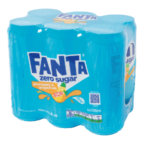 Fanta zero pineapple & grapefruit 6 st.