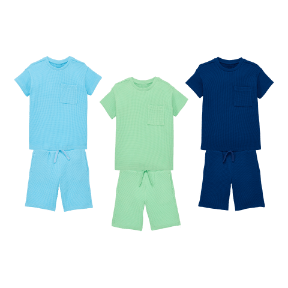 Jersey set met wafelstructuur