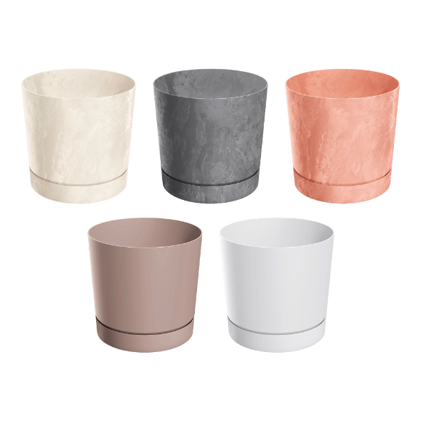 eckige blumenksten Bundle: Eckige Pflanzkbel in Betonoptik (Creme Wei)  Modern & Wetterfest   OFIVO