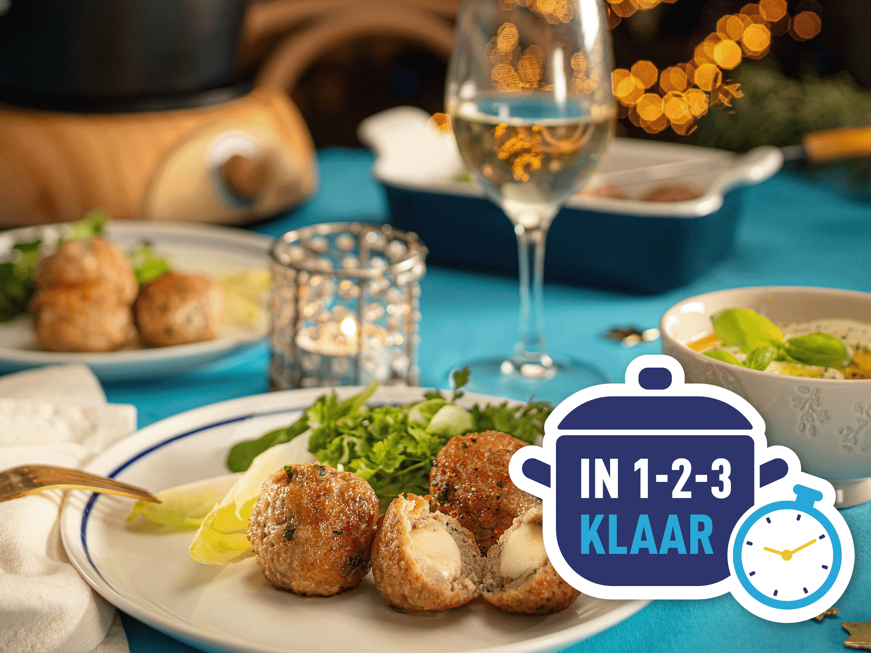 Fondueballetjes met mozzarella en hummus