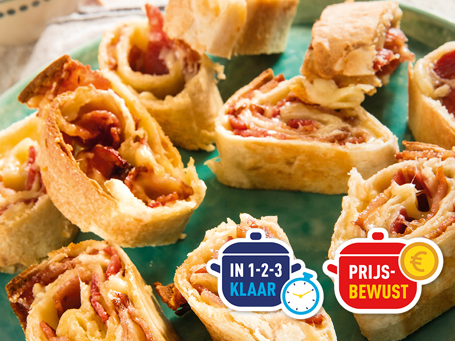 Cheese-baconrolletjes