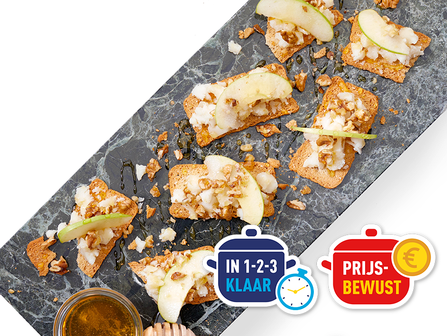 Toast met geitenkaas en honing