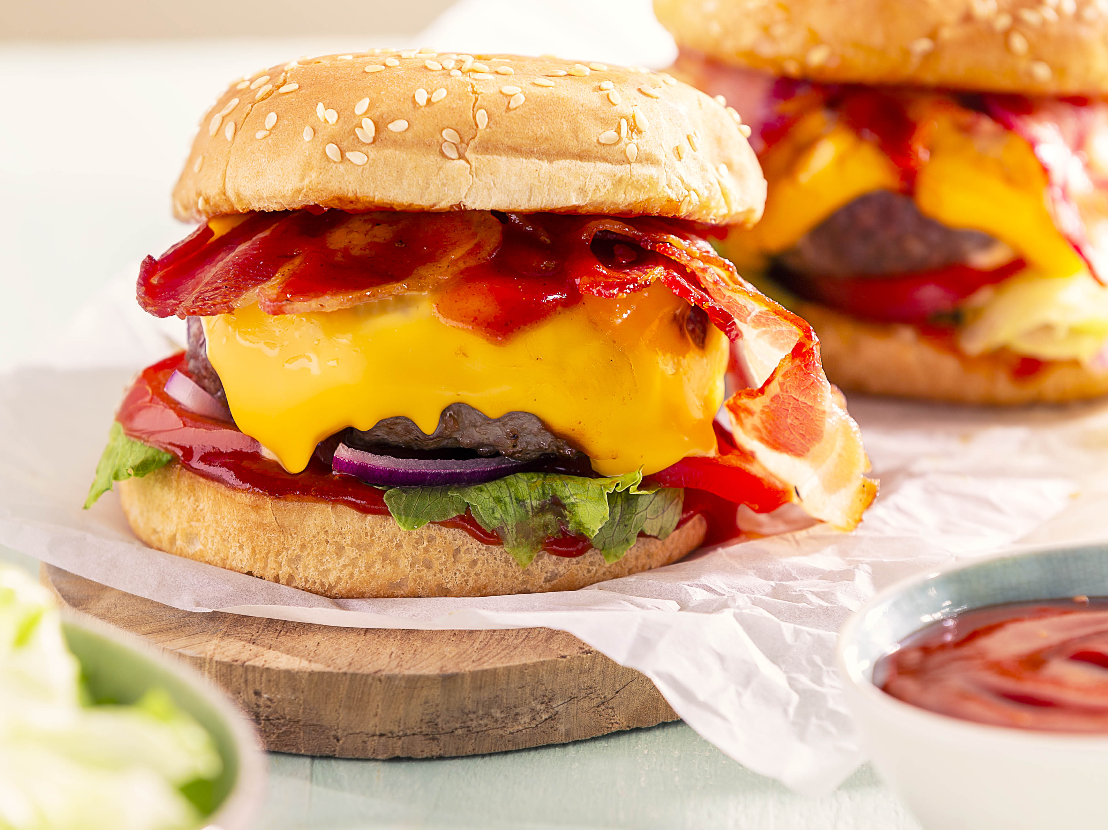 Rundshamburger met spek