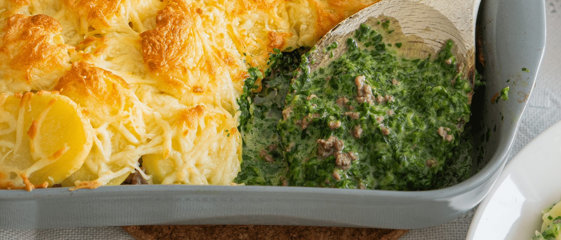 Spinat-Hackfleisch-Auflauf mit Kartoffeln