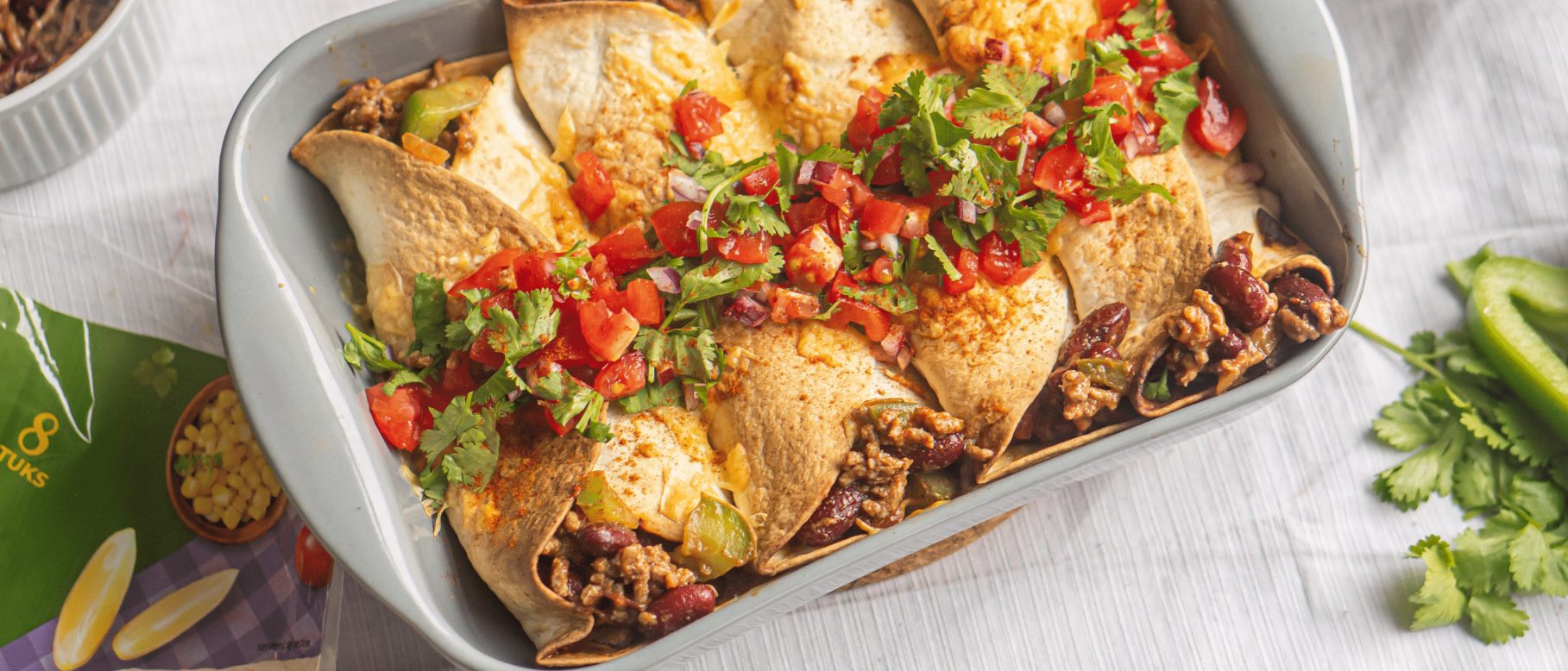 Mexikanische Tortillas mit Hackfleischfüllung Mexikanische Tortillas mit Hackfleischfüllung