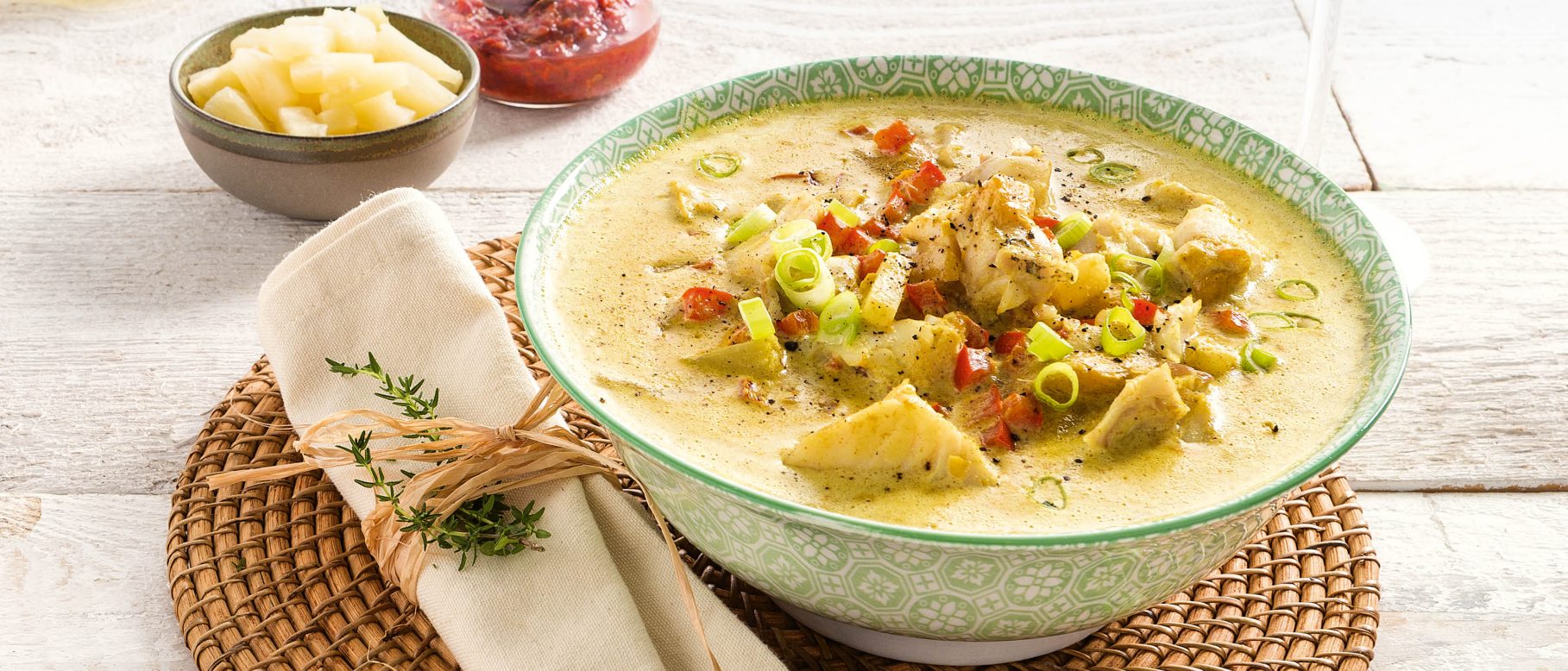 Curry mit Mango und Kabeljau