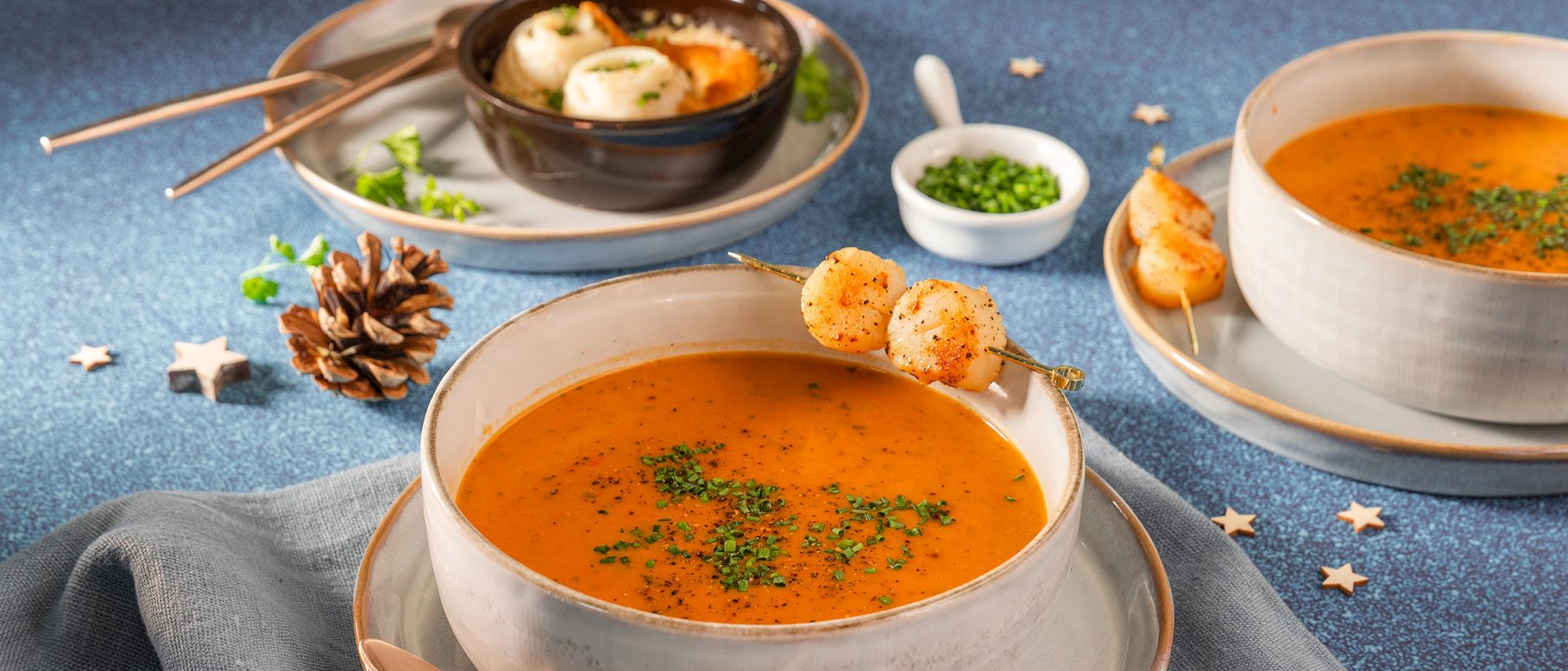 Bisque de homard, noix de SaintJacques